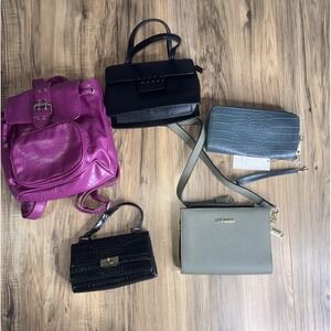 Lot Of 5 Womens Small Purse, Wallet, Crossbody, & Backpack Mixed Brand And Style
